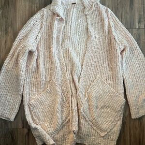 Free People Cream Knit Cardigan